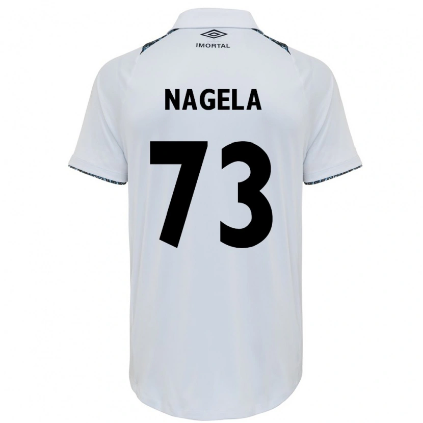 Danxen Niño Camiseta Nágela #73 Blanco Azul 2ª Equipación 2025/26 La Camisa