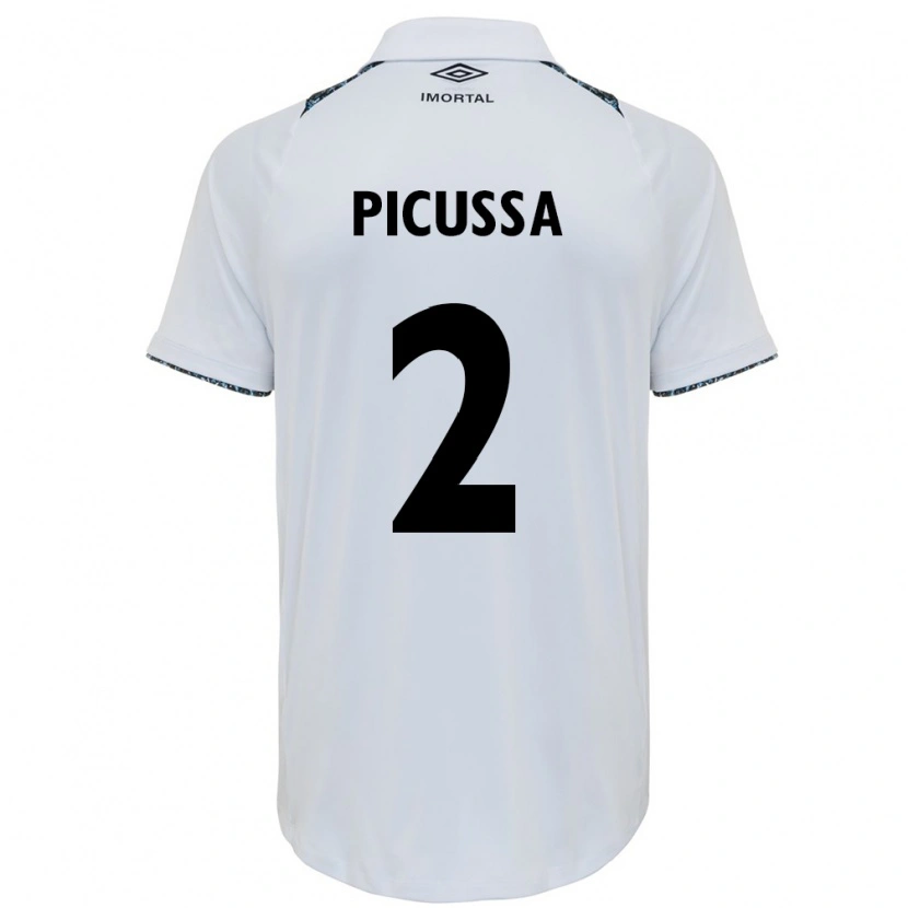 Danxen Niño Camiseta Andressa Herminia Gelenski Picussa #2 Blanco Azul 2ª Equipación 2025/26 La Camisa