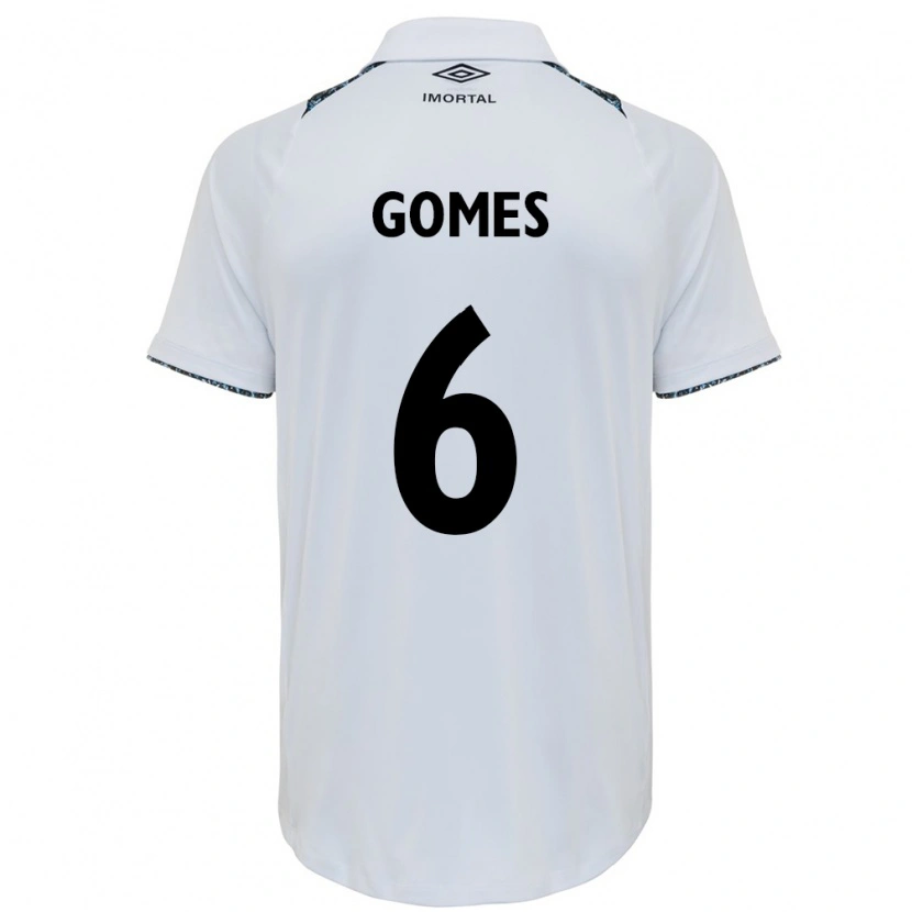 Danxen Niño Camiseta Leo Gomes #6 Blanco Azul 2ª Equipación 2025/26 La Camisa