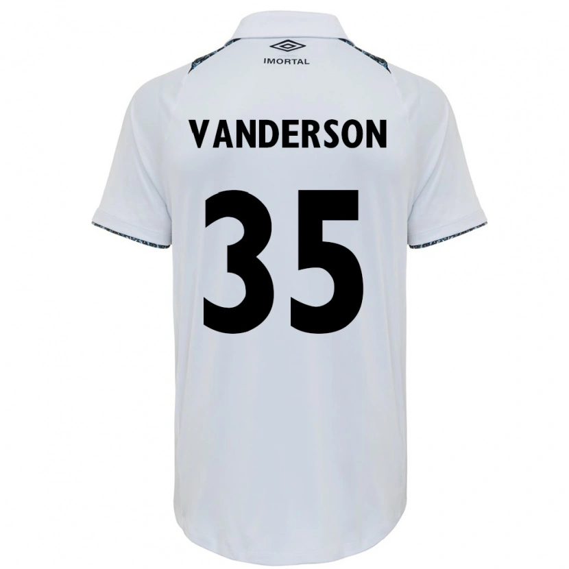Danxen Niño Camiseta Vanderson #35 Blanco Azul 2ª Equipación 2025/26 La Camisa