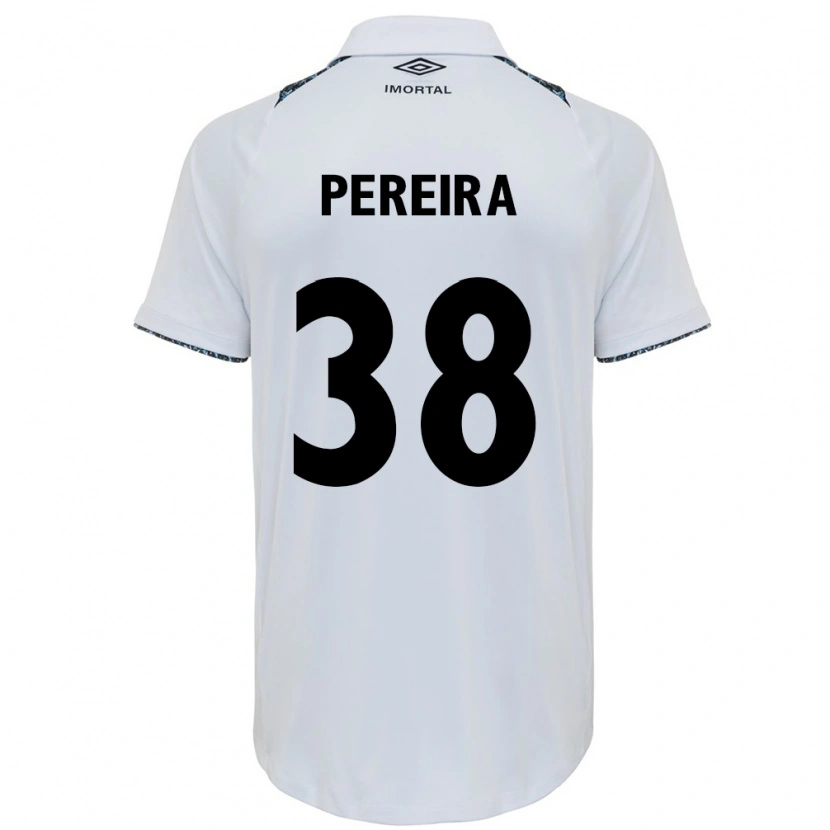 Danxen Niño Camiseta Leo Pereira #38 Blanco Azul 2ª Equipación 2025/26 La Camisa
