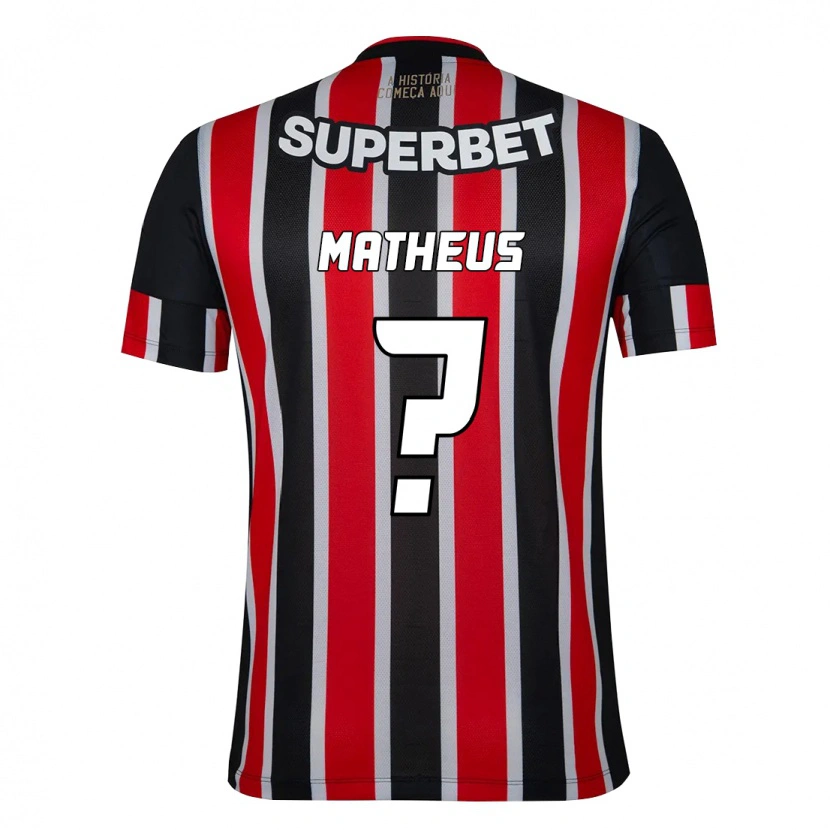 Danxen Niño Camiseta Guilherme Matheus #0 Rojo Negro Blanco 2ª Equipación 2025/26 La Camisa