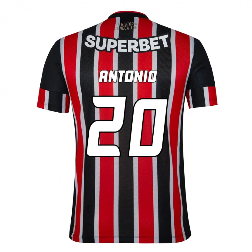 Danxen Niño Camiseta Marcos Antônio #20 Rojo Negro Blanco 2ª Equipación 2025/26 La Camisa