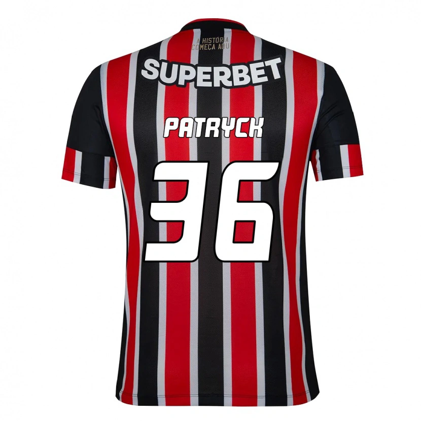 Danxen Niño Camiseta Patryck #36 Rojo Negro Blanco 2ª Equipación 2025/26 La Camisa