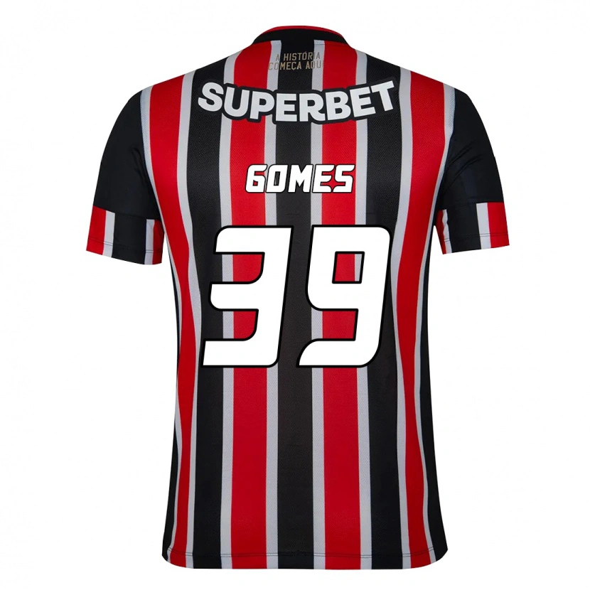 Danxen Niño Camiseta William Gomes #39 Rojo Negro Blanco 2ª Equipación 2025/26 La Camisa