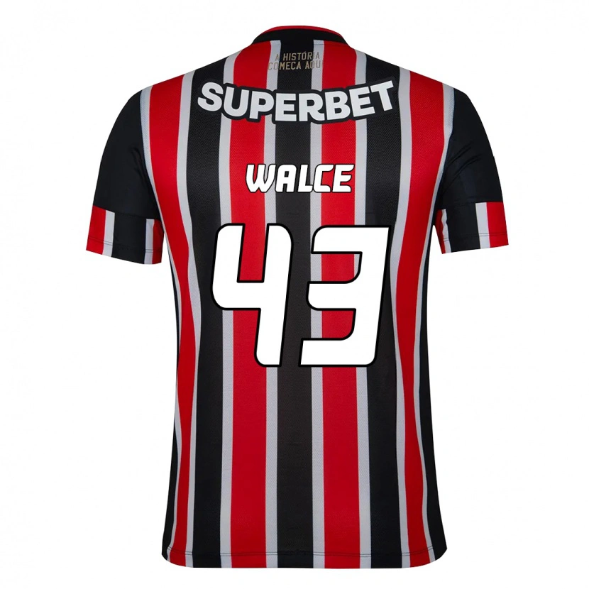 Danxen Niño Camiseta Walce #43 Rojo Negro Blanco 2ª Equipación 2025/26 La Camisa