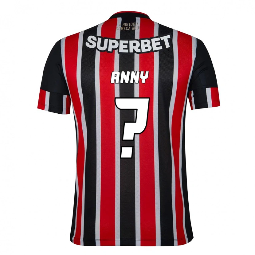 Danxen Niño Camiseta Anny #0 Rojo Negro Blanco 2ª Equipación 2025/26 La Camisa