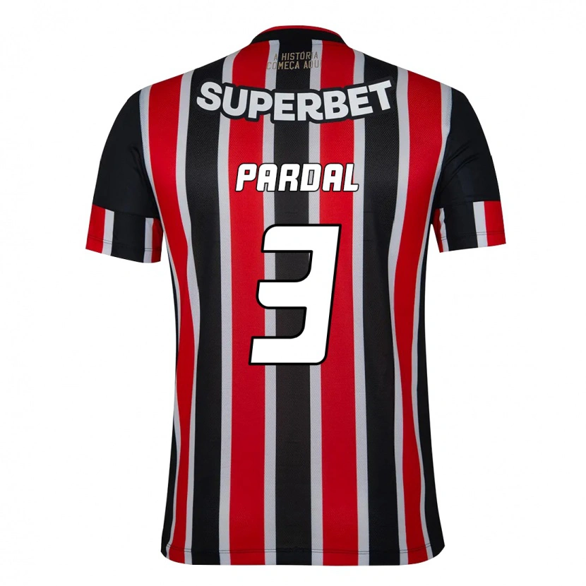 Danxen Niño Camiseta Pardal #3 Rojo Negro Blanco 2ª Equipación 2025/26 La Camisa