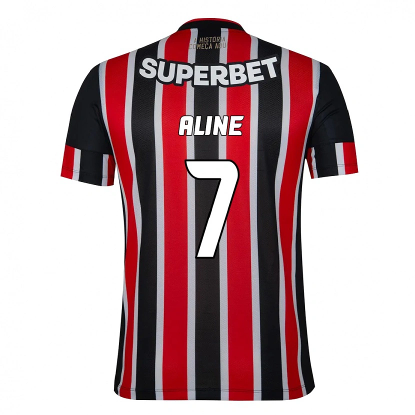 Danxen Niño Camiseta Aline #7 Rojo Negro Blanco 2ª Equipación 2025/26 La Camisa