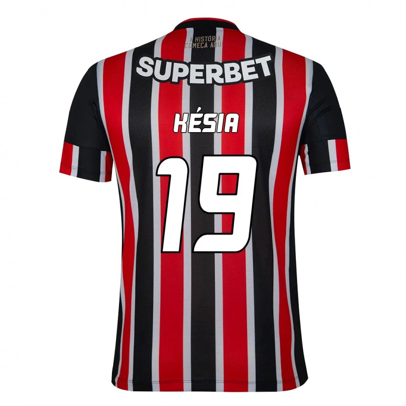 Danxen Niño Camiseta Késia #19 Rojo Negro Blanco 2ª Equipación 2025/26 La Camisa