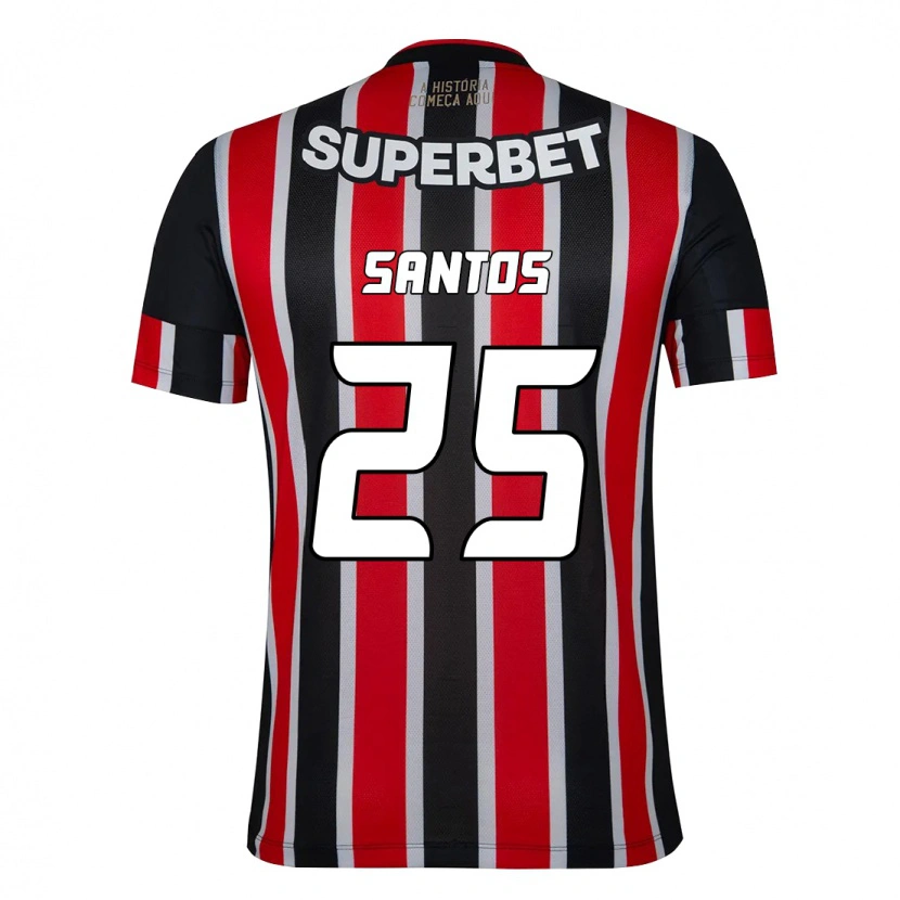 Danxen Niño Camiseta Mariana Santos #25 Rojo Negro Blanco 2ª Equipación 2025/26 La Camisa