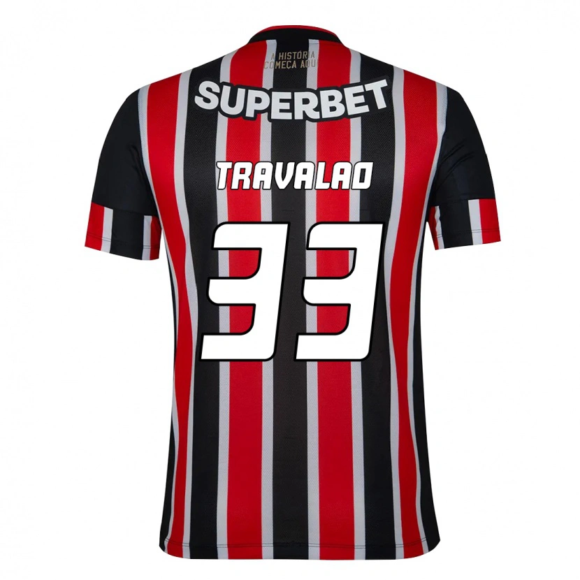 Danxen Niño Camiseta Rafa Travalão #33 Rojo Negro Blanco 2ª Equipación 2025/26 La Camisa