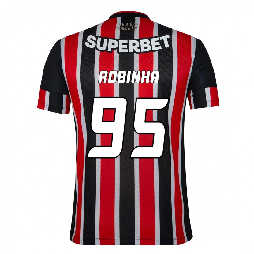 Danxen Niño Camiseta Robinha #95 Negro Rojo 2ª Equipación 2025/26 La Camisa