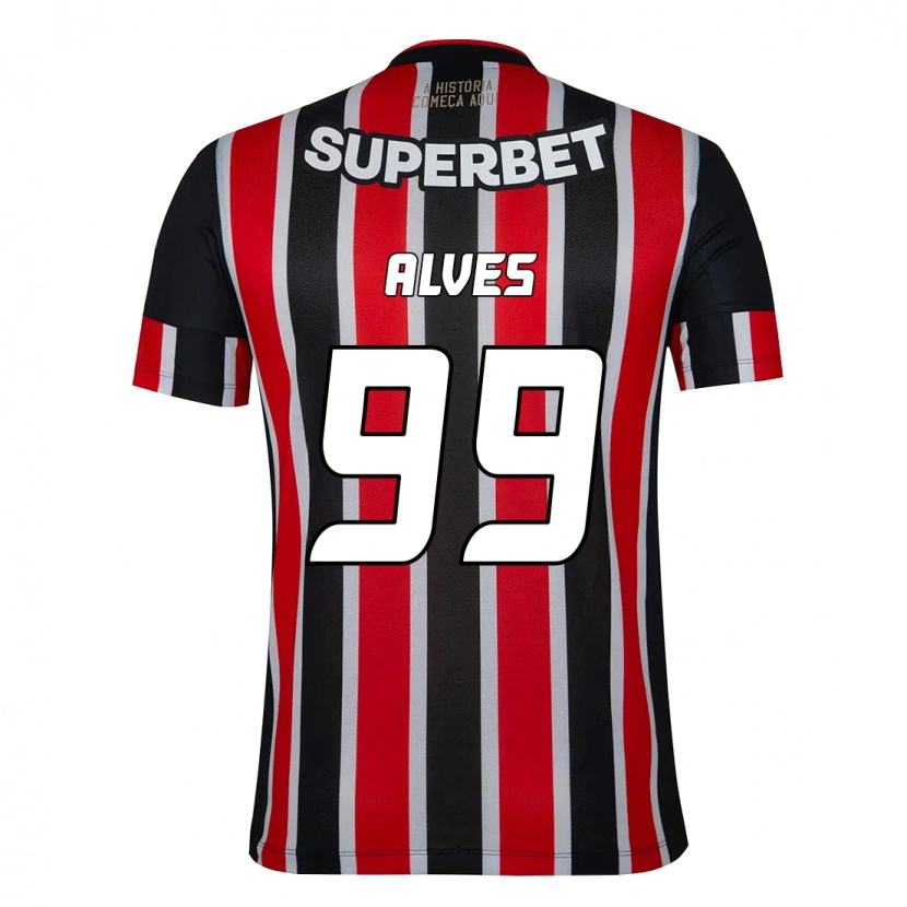 Danxen Niño Camiseta Letícia Alves #99 Rojo Negro Blanco 2ª Equipación 2025/26 La Camisa