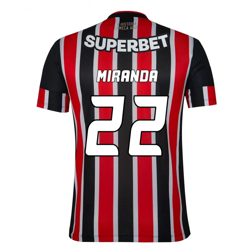 Danxen Niño Camiseta Miranda #22 Rojo Negro Blanco 2ª Equipación 2025/26 La Camisa