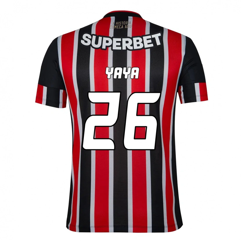 Danxen Niño Camiseta Yaya #26 Rojo Negro Blanco 2ª Equipación 2025/26 La Camisa