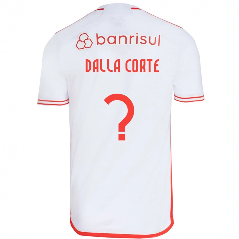 Danxen Niño Camiseta João Dalla Corte #0 Blanco Rojo 2ª Equipación 2025/26 La Camisa