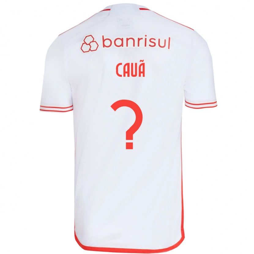 Danxen Niño Camiseta Cauã #0 Blanco Rojo 2ª Equipación 2025/26 La Camisa