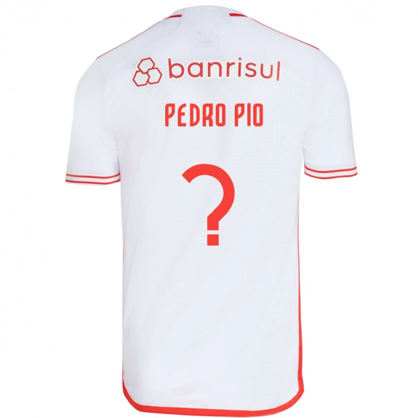 Danxen Niño Camiseta Pedro Pio #0 Blanco Rojo 2ª Equipación 2025/26 La Camisa