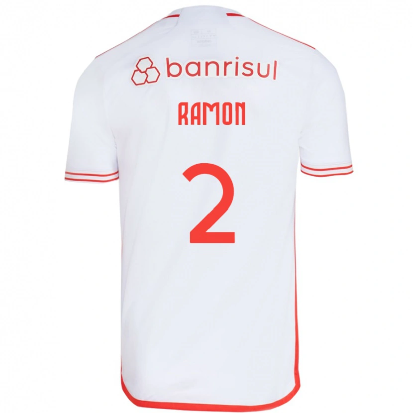 Danxen Niño Camiseta Ramon #2 Blanco Rojo 2ª Equipación 2025/26 La Camisa