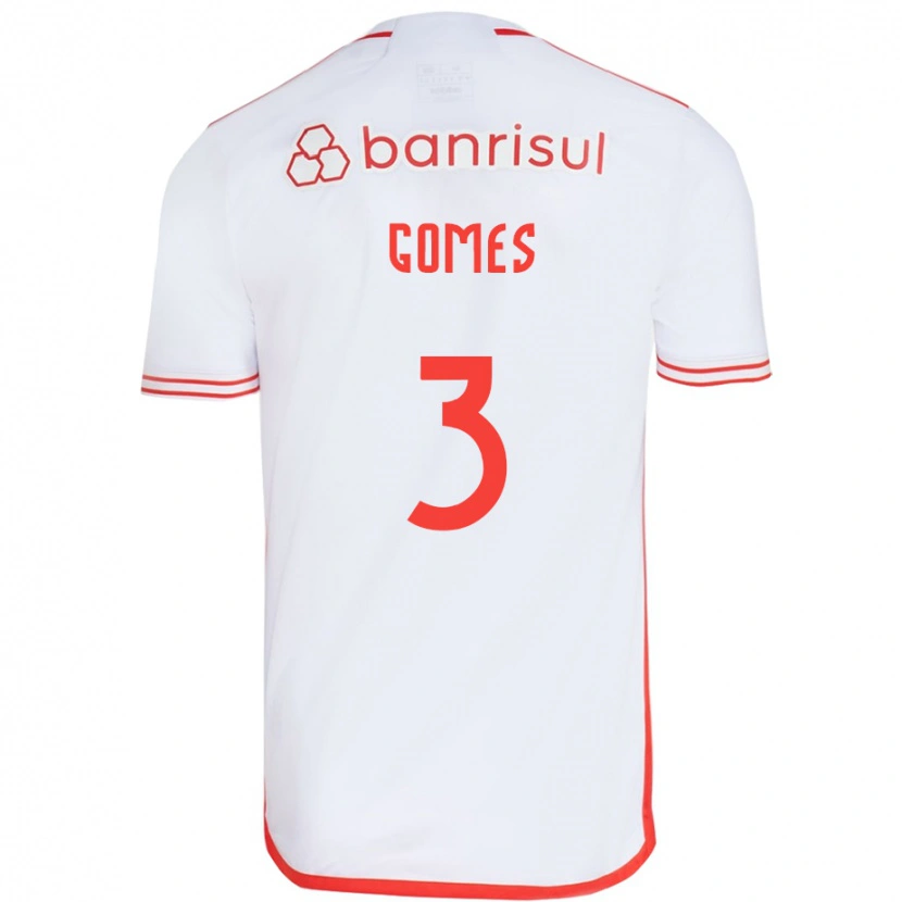 Danxen Niño Camiseta Igor Gomes #3 Blanco Rojo 2ª Equipación 2025/26 La Camisa