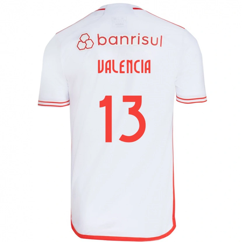 Danxen Niño Camiseta Enner Valencia #13 Blanco Rojo 2ª Equipación 2025/26 La Camisa