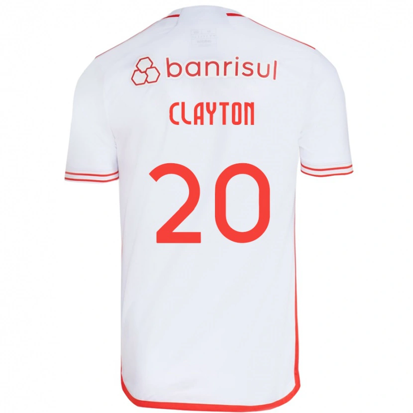 Danxen Niño Camiseta Clayton #20 Blanco Rojo 2ª Equipación 2025/26 La Camisa