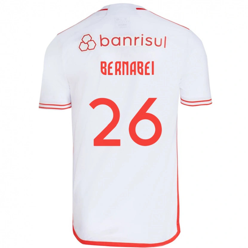 Danxen Niño Camiseta Alexandro Bernabei #26 Rojo Blanco 2ª Equipación 2025/26 La Camisa