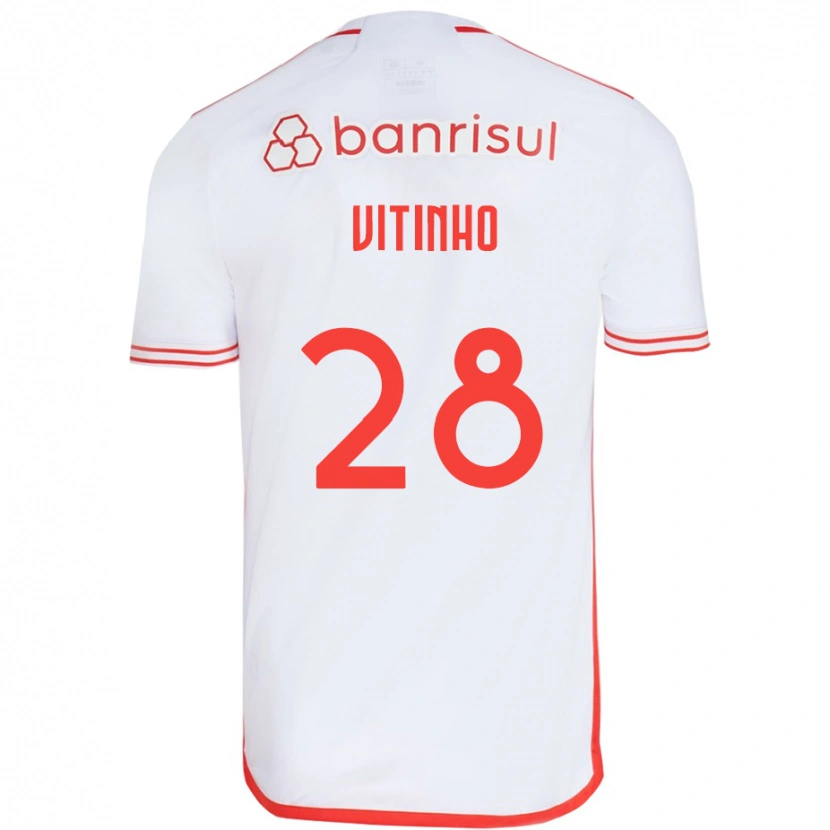 Danxen Niño Camiseta Vitinho #28 Blanco Rojo 2ª Equipación 2025/26 La Camisa