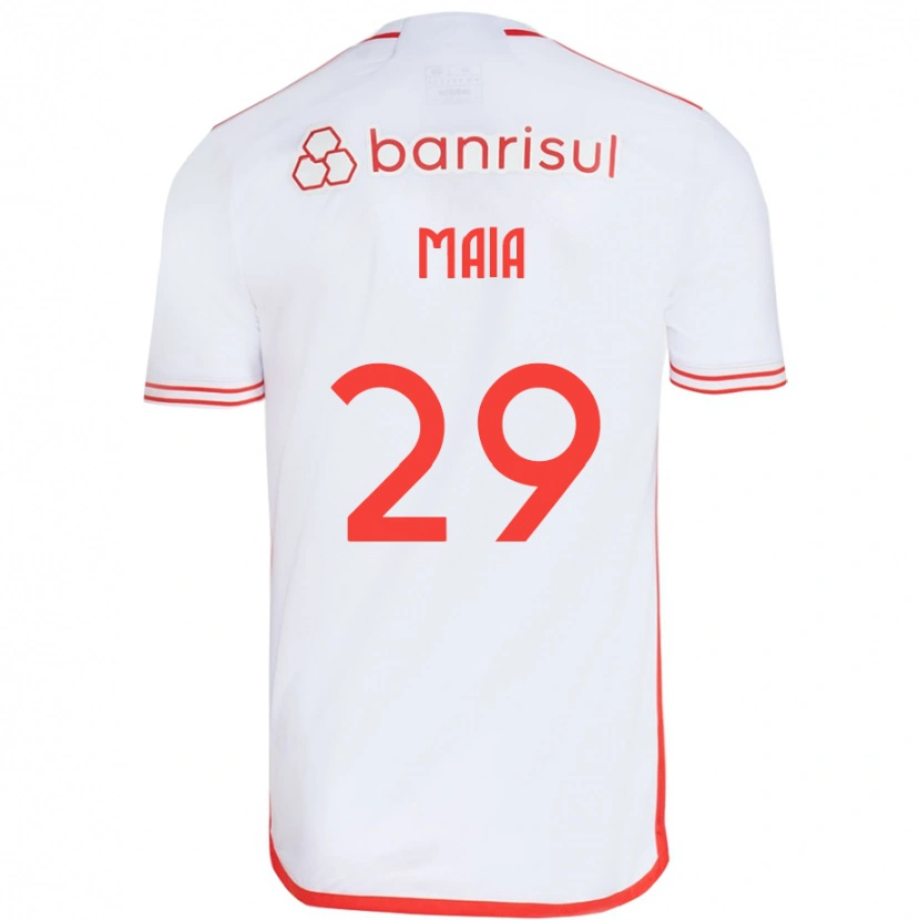 Danxen Niño Camiseta Thiago Maia #29 Rojo Blanco 2ª Equipación 2025/26 La Camisa