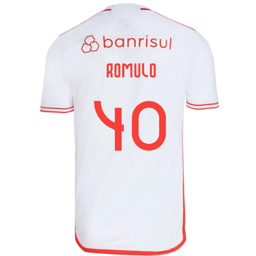 Danxen Niño Camiseta Rômulo #40 Blanco Rojo 2ª Equipación 2025/26 La Camisa