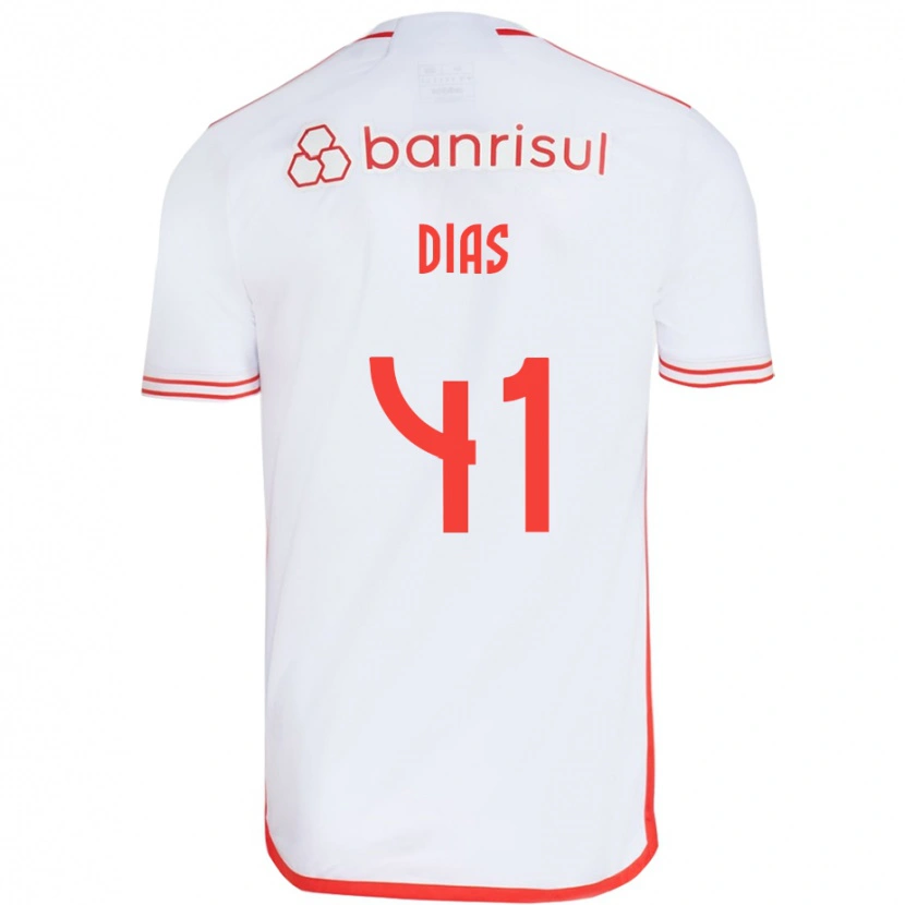 Danxen Niño Camiseta Matheus Dias #41 Blanco Rojo 2ª Equipación 2025/26 La Camisa