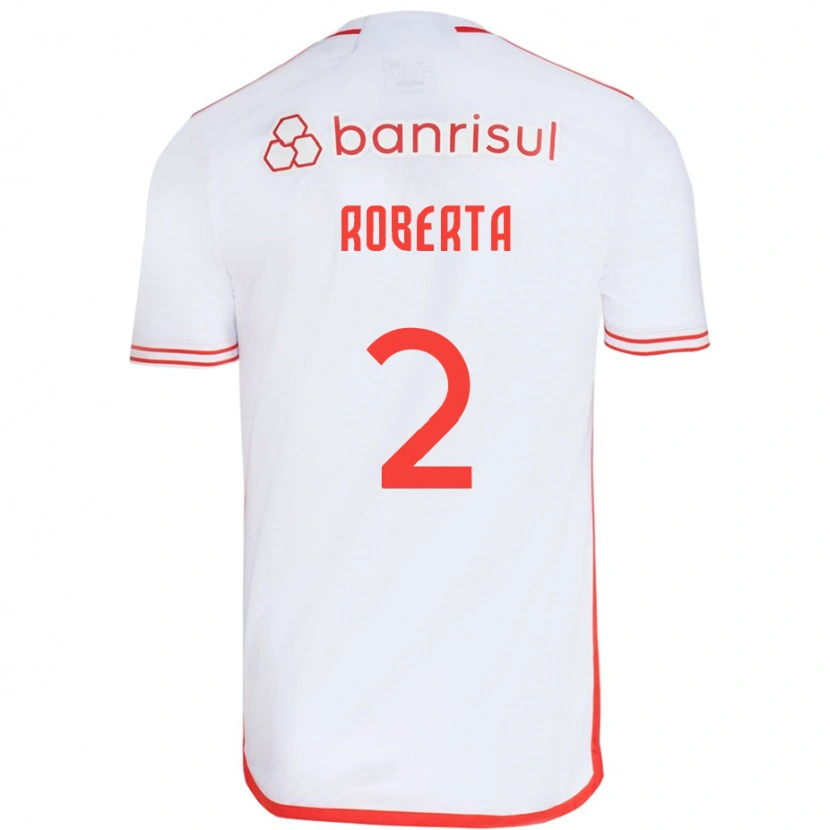 Danxen Niño Camiseta Roberta #2 Blanco Rojo 2ª Equipación 2025/26 La Camisa