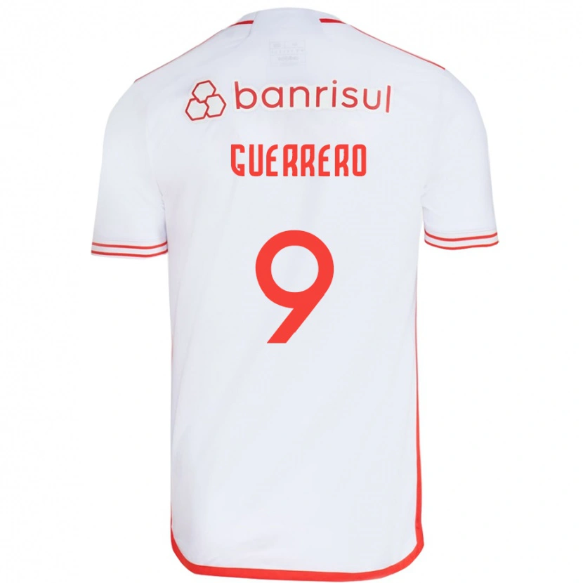 Danxen Niño Camiseta Paolo Guerrero #9 Blanco Rojo 2ª Equipación 2025/26 La Camisa