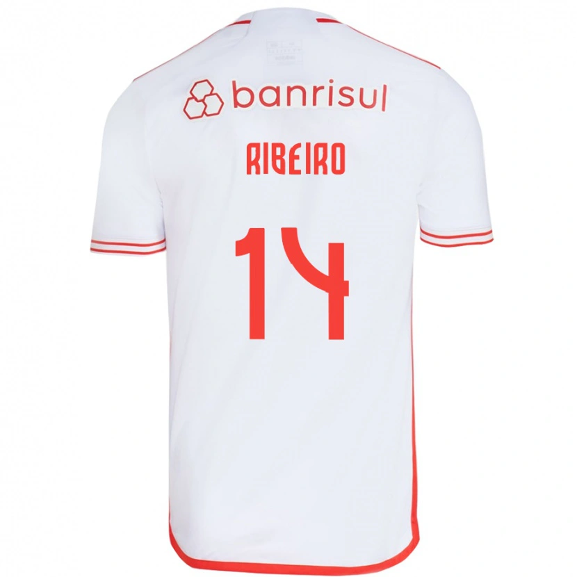 Danxen Niño Camiseta Lucas Ribeiro #14 Blanco Rojo 2ª Equipación 2025/26 La Camisa