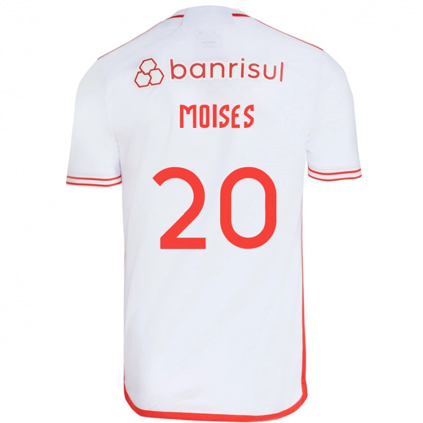 Danxen Niño Camiseta Moises #20 Blanco Rojo 2ª Equipación 2025/26 La Camisa