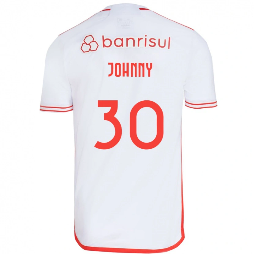 Danxen Niño Camiseta Johnny #30 Blanco Rojo 2ª Equipación 2025/26 La Camisa