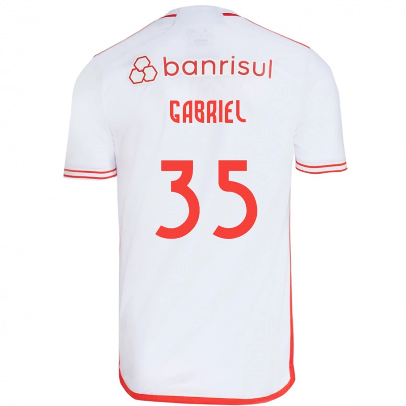 Danxen Niño Camiseta Ze Gabriel #35 Blanco Rojo 2ª Equipación 2025/26 La Camisa
