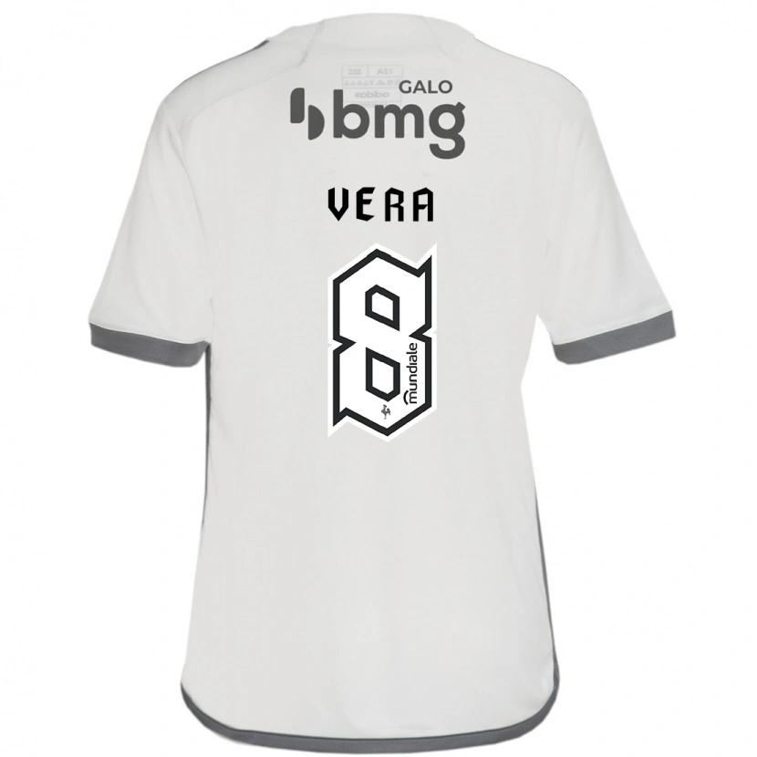 Danxen Niño Camiseta Fausto Vera #8 Blanco Negro 2ª Equipación 2025/26 La Camisa