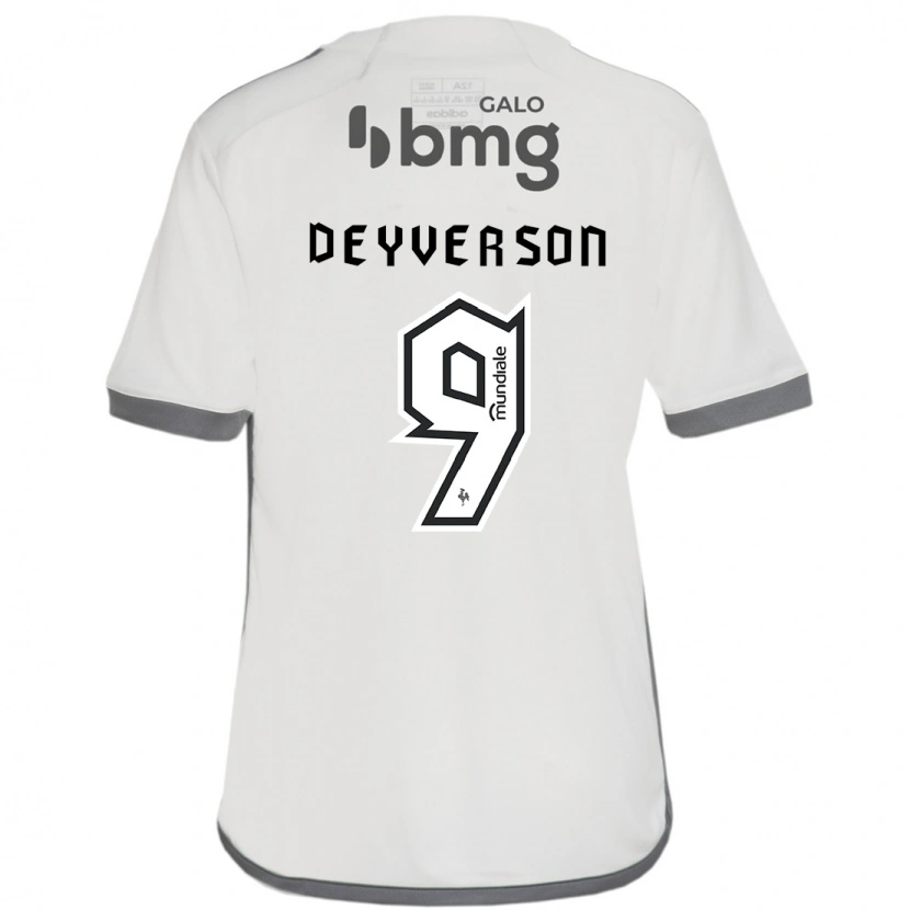 Danxen Niño Camiseta Deyverson #9 Blanco Negro 2ª Equipación 2025/26 La Camisa