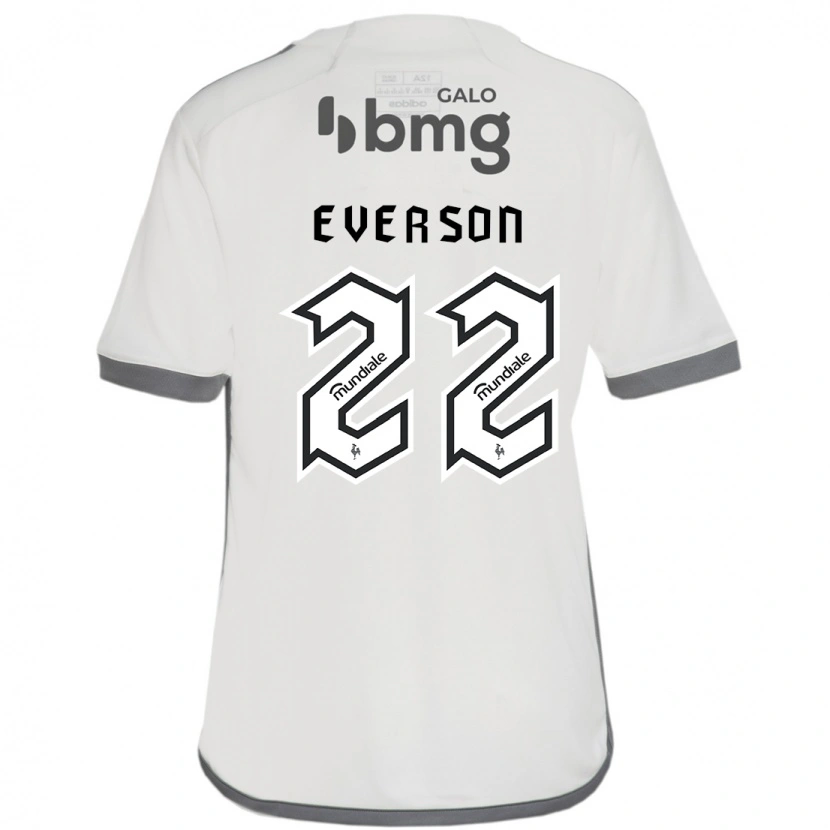 Danxen Niño Camiseta Everson #22 Blanco Negro 2ª Equipación 2025/26 La Camisa