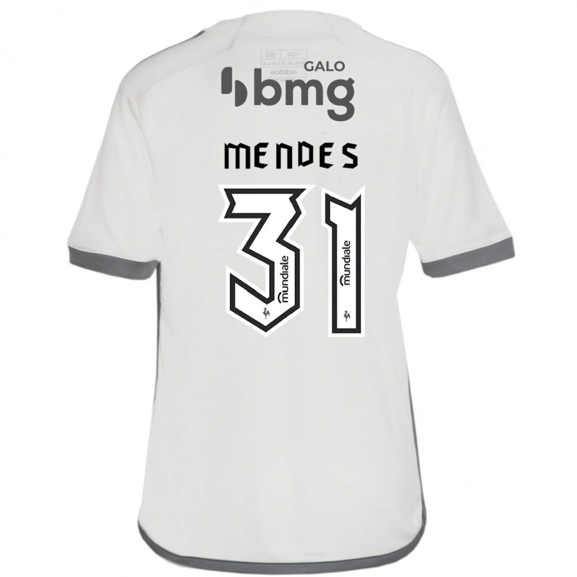 Danxen Niño Camiseta Matheus Mendes #31 Blanco Negro 2ª Equipación 2025/26 La Camisa