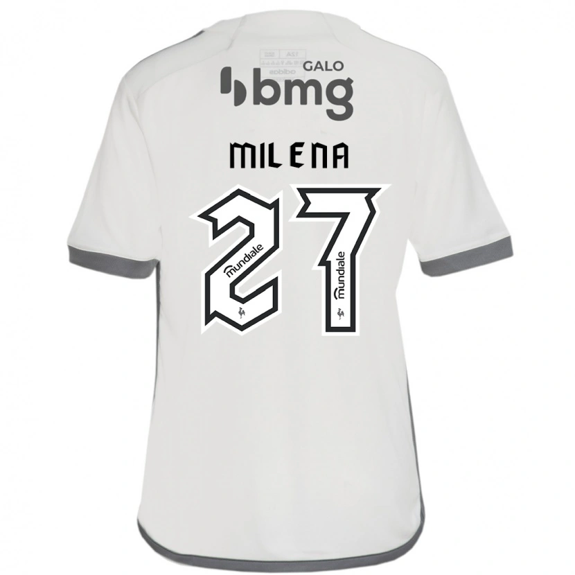 Danxen Niño Camiseta Milena #27 Blanco Negro 2ª Equipación 2025/26 La Camisa