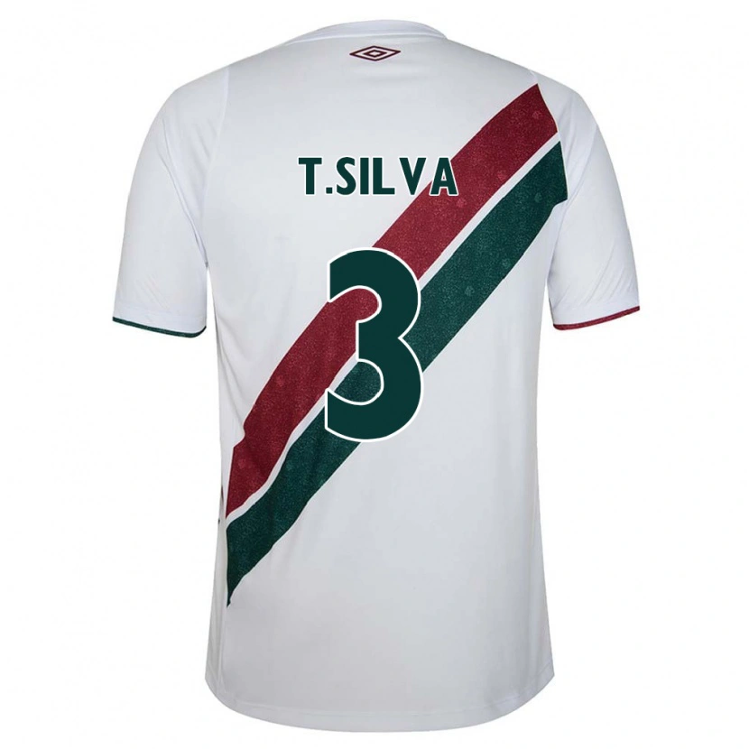 Danxen Niño Camiseta Thiago Silva #3 Verde Granate Blanco 2ª Equipación 2025/26 La Camisa
