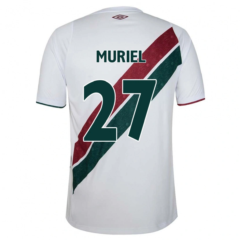Danxen Niño Camiseta Muriel #27 Verde Granate Blanco 2ª Equipación 2025/26 La Camisa
