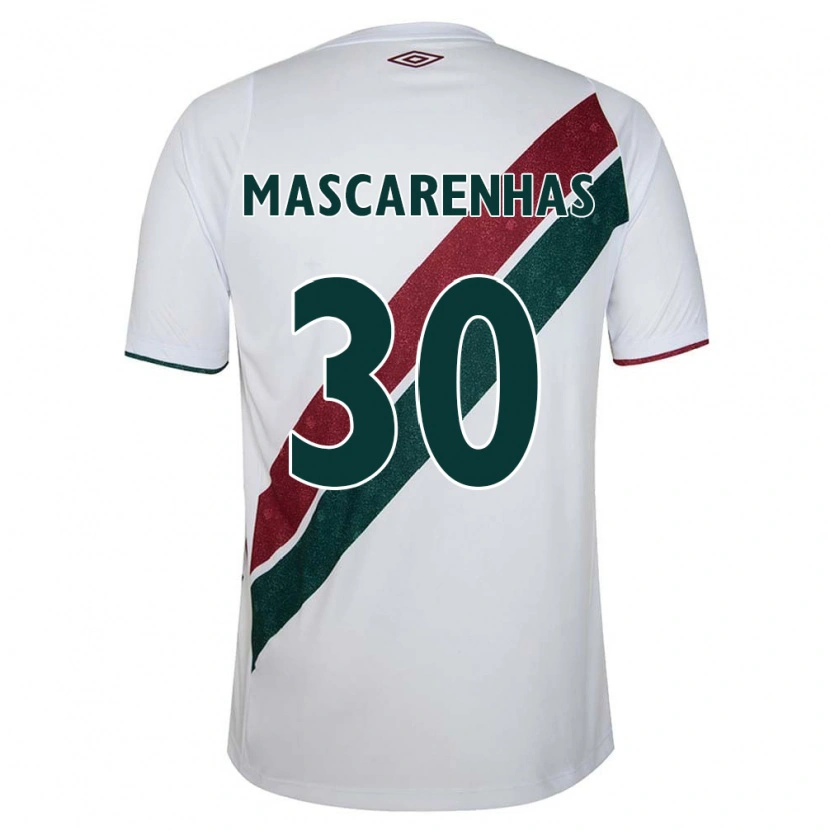 Danxen Niño Camiseta Matheus Mascarenhas #30 Blanco Verde Granate 2ª Equipación 2025/26 La Camisa