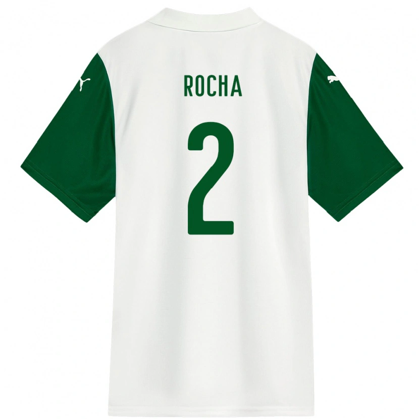 Danxen Niño Camiseta Marcos Rocha #2 Verde Blanco 2ª Equipación 2025/26 La Camisa