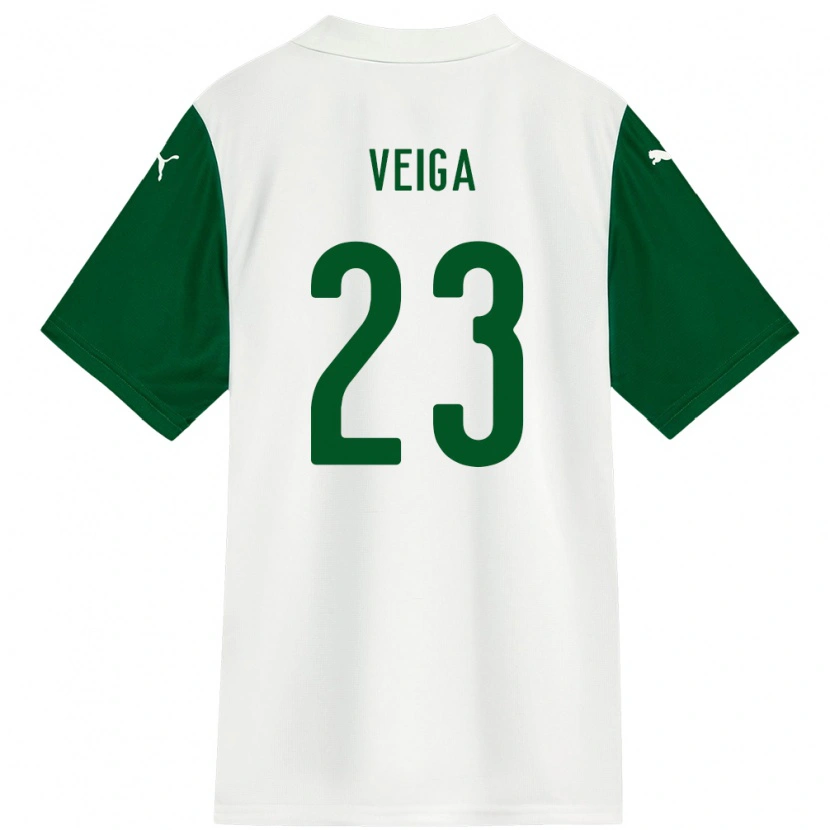 Danxen Niño Camiseta Raphael Veiga #23 Verde Blanco 2ª Equipación 2025/26 La Camisa