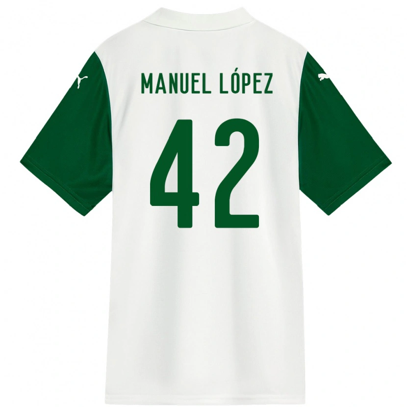 Danxen Niño Camiseta José Manuel López #42 Blanco Verde 2ª Equipación 2025/26 La Camisa