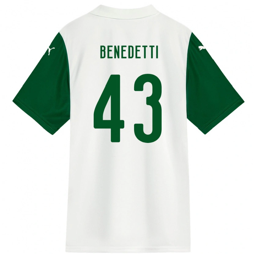 Danxen Niño Camiseta Luis Benedetti #43 Blanco Verde 2ª Equipación 2025/26 La Camisa